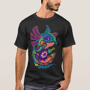 T-shirt Axolotl Art Aztec Mexicain Salamander Mexique Cinc