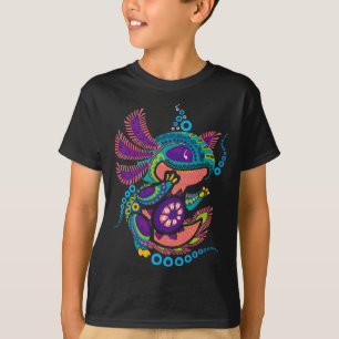 T-shirt Axolotl Art Aztec Mexicain Salamander Mexique Cinc