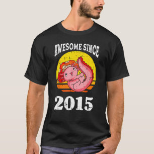 T-shirt Axolotl Awesome depuis 2015 8e anniversaire 8 ans