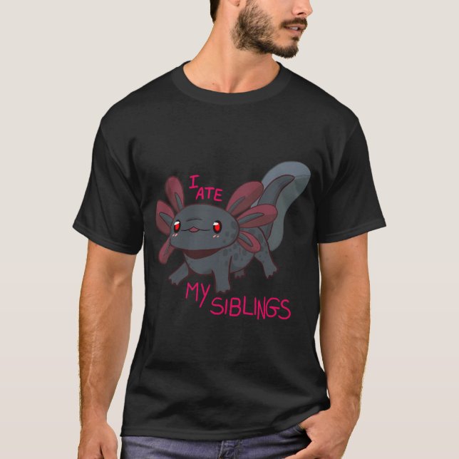 T-shirt axolotl bébé noir (Devant)