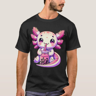 T-shirt Axolotl Bubble Boba Tea Anime Cute Kawaii Axolotl