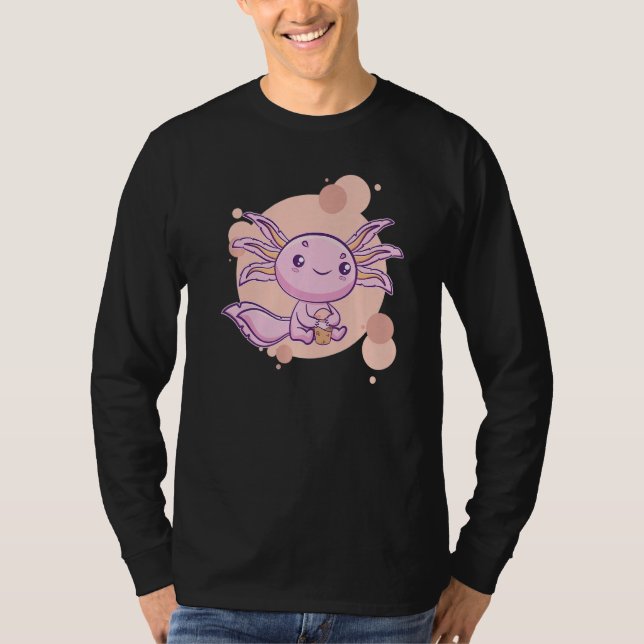 T-shirt Axolotl Bubble Tea Boba Ambystoma Mexicanum Walkin (Devant)