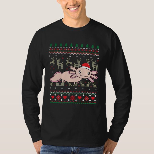 T-shirt Axolotl Christmas  Tree  Animal (Devant)