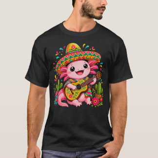 T-shirt Axolotl Cinco De Mayo Fête de la guitare mexicaine