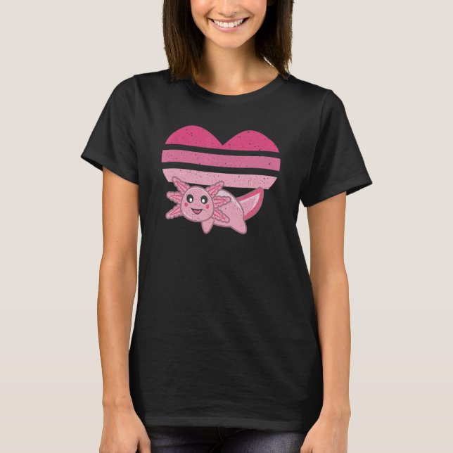T-shirt Axolotl Coeur Rose (Devant)