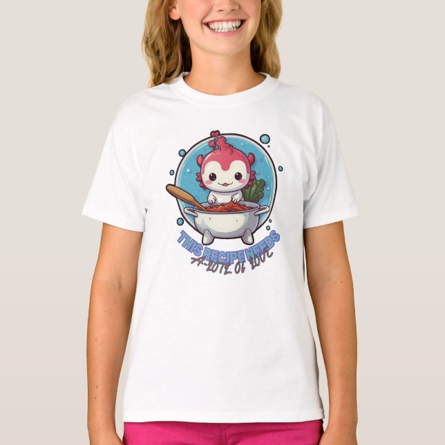 T-shirt Axolotl Cuisine drôle Animal Kawaii (Devant)