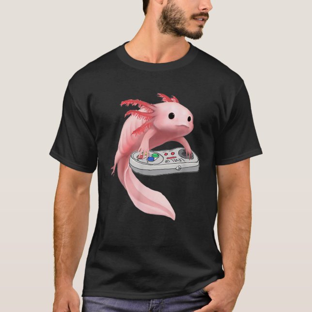 T-shirt Axolotl Cute Fish Jouer Jeu Vidéo - Axolotl Gam (Devant)