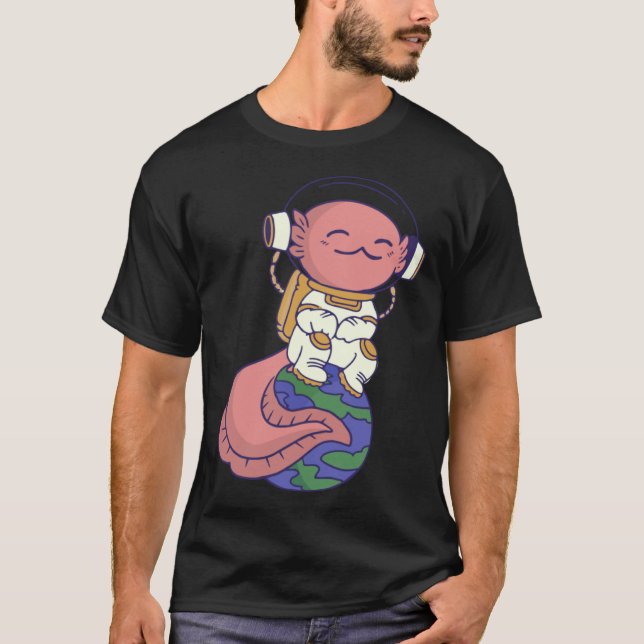 T-shirt axolotl cute funny axolotl lover earth space space (Devant)