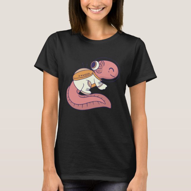 T-shirt axolotl cute funny axolotl lover space spaceman (Devant)