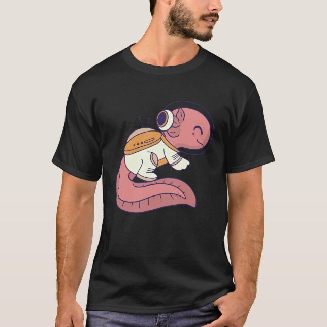 T-shirt axolotl cute funny axolotl lover space spaceman (Devant)