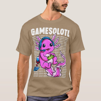 T-shirt Axolotl Cute Gamesolotl Funny Mexicanum Jeu