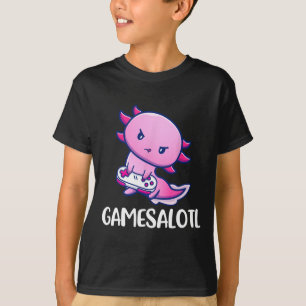 T-shirt Axolotl Cute Jouer Jeu Vidéo