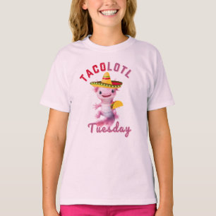 T-shirt Axolotl Cute Taco Mardi Mexicain rose Axelotl