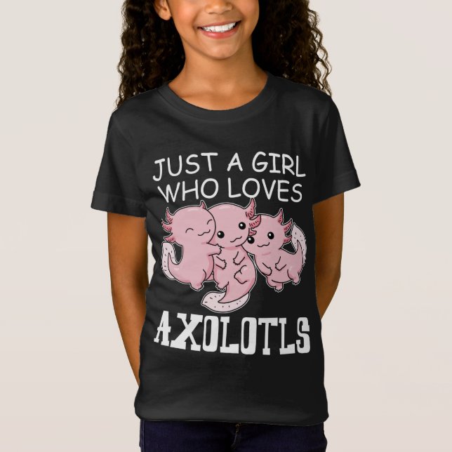 T-Shirt Axolotl Enfants Kawaii Axolotl Cadeaux Filles Axol (Devant)