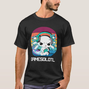 T-shirt Axolotl Fish Playing Video Game White Axolotl Liza