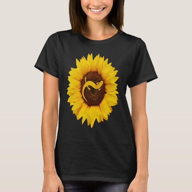 T-shirt Axolotl  For Women Men Salamander Pet Sunflower (Devant)
