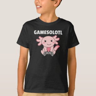 T-shirt Axolotl Gamesolotl Cute Animaux Pour Les Joueurs