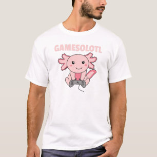 T-shirt Axolotl Gamesolotl Cute Animaux Pour Les Joueurs