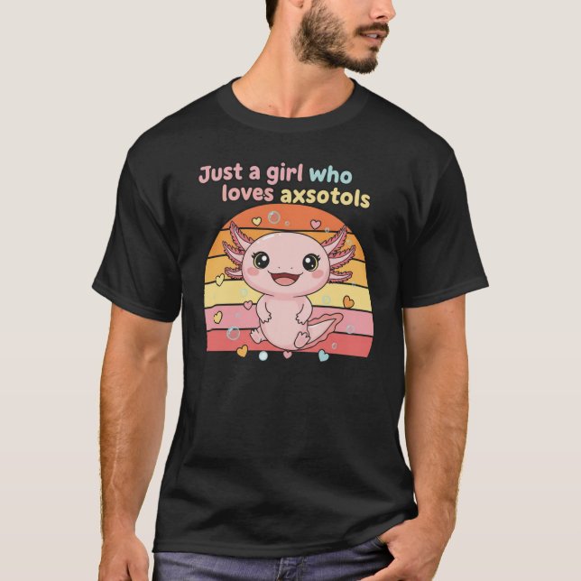 T-shirt Axolotl Girl Retro Cute Design (Devant)