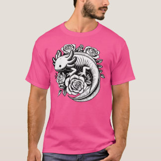 T-shirt Axolotl Gothique Avec Fleurs Punk de cuisine Cool
