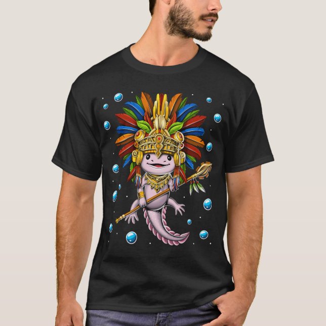 T-shirt Axolotl Guerrier Aztèque (Devant)
