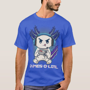 T-shirt Axolotl Jouant Aux Jeux Vidéo Sur Console Gamesolo