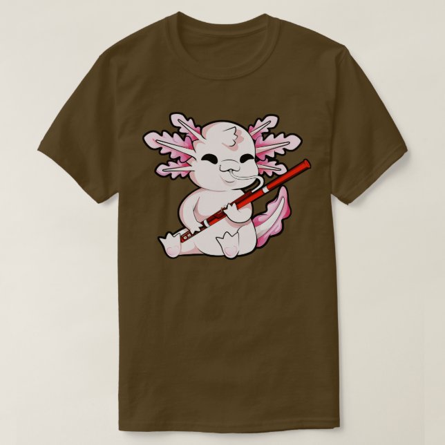 T-shirt Axolotl joue du basson (Design devant)