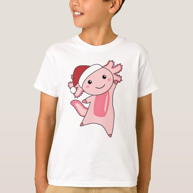 T-shirt Axolotl Joyeux Noël Animaux d'hiver Axolotls (Devant)
