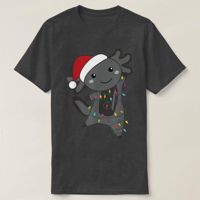 T-shirt Axolotl Joyeux Noël Fée Lumières Sweet Animaux (Design devant)