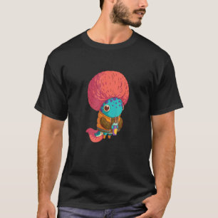 T-shirt Axolotl Kid Avec Une Coupe De Cheveux Afro Rose Bo