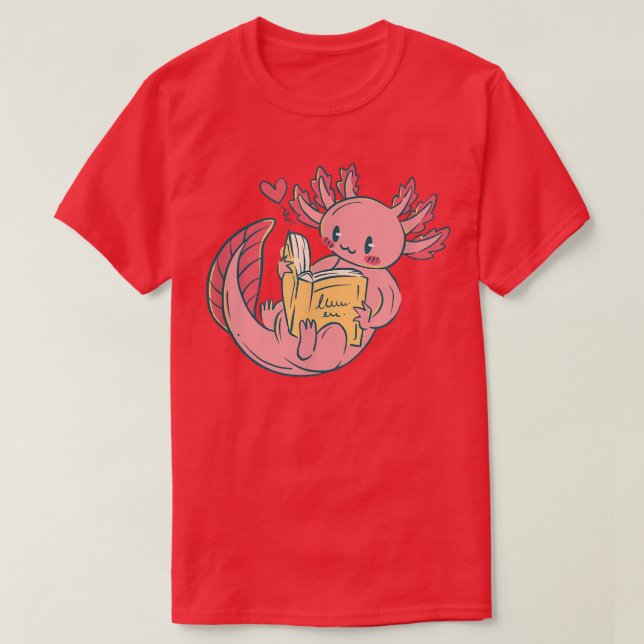 T-shirt Axolotl Lecture École Axolotls Kawaii Lire B (Design devant)