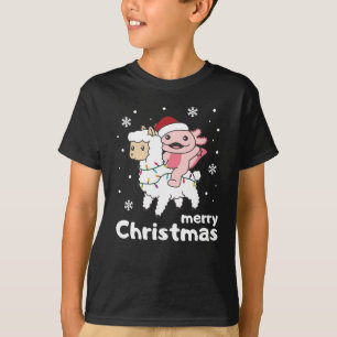 T-shirt Axolotl Llama Alpaca Joyeux animaux de Noël