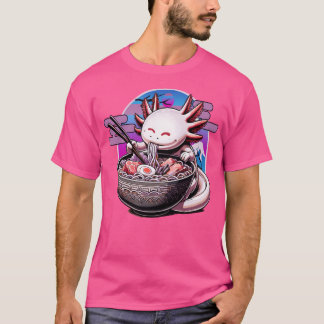 T-shirt Axolotl Manger Ramen Cute Anime Kawaii Amateurs