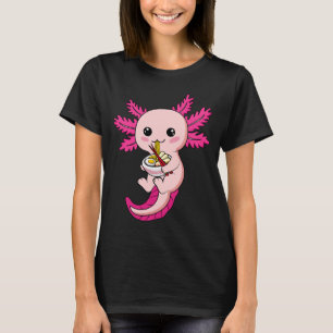 T-shirt Axolotl Manger Ramen Noodles Kawaii Anime Femmes