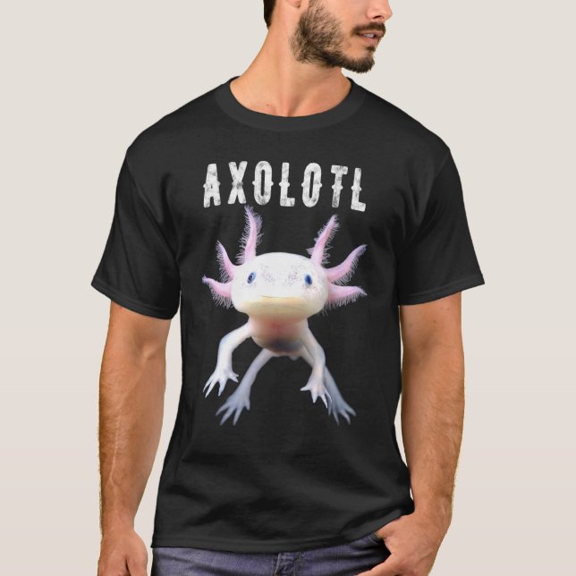 T-shirt Axolotl Mexicaine Marche Poisson mignon Amphibien  (Devant)