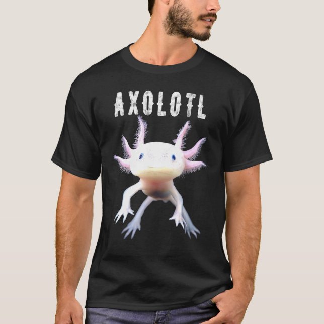 T-shirt Axolotl Mexicaine Marche Poisson mignon Amphibien  (Devant)