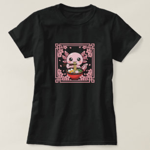 T-shirt Axolotl mignon mangeant des nouilles Ramen anime j