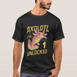 T-shirt Axolotl Mignon Niveau 1 Débloqué Anniversaire Drôl
