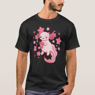 T-shirt Axolotl Milk Tea Axolotl Drinking Boba Tea Pet Axo