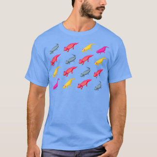 T-shirt Axolotl multicolores amphibiens