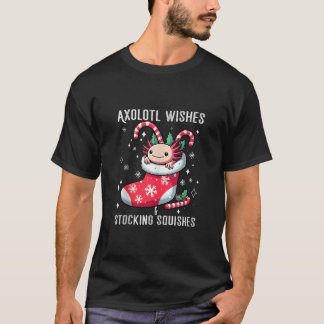 T-shirt Axolotl Noël drôle Stocking mignon Kawaii Axolo