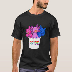 T-shirt Axolotl Pile Bisexual Pride Drapeau Lgbtq