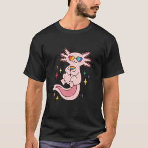 T-shirt Axolotl portant des lunettes de couleur arc-en-cie