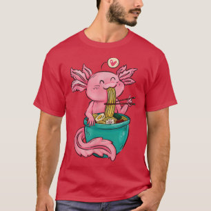 T-shirt Axolotl Ramen Kawaii Manga Otaku nouilles japonais