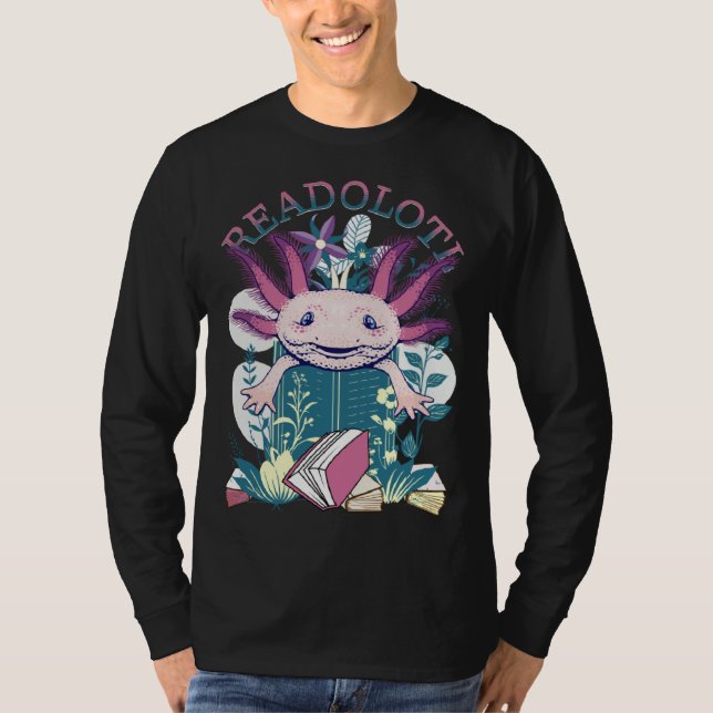 T-shirt Axolotl Reading Books Readolotl Cute Axolotl Read  (Devant)