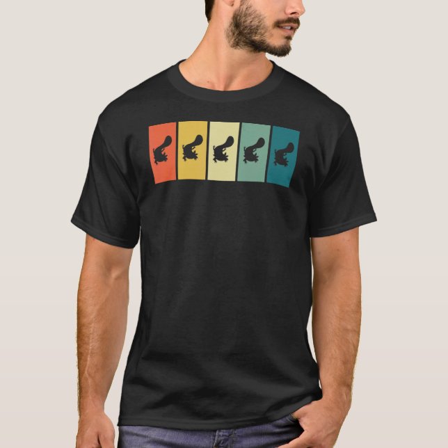 T-shirt Axolotl Retro Sunset Axolotl (Devant)