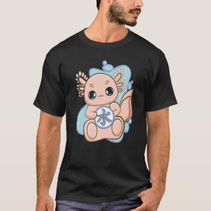 T-shirt Axolotl Rose Avec Kanji D'Eau Pour Otaku Japonais