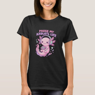 T-shirt Axolotl Rose Kawaii Rétro Gamer Art Pixel