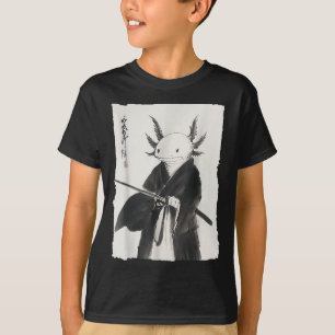 T-shirt Axolotl Samurai Janpanese Vintage Warrier Art Anim