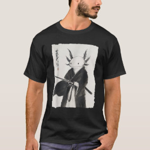T-shirt Axolotl Samurai Janpanese Vintage Warrier Art Anim